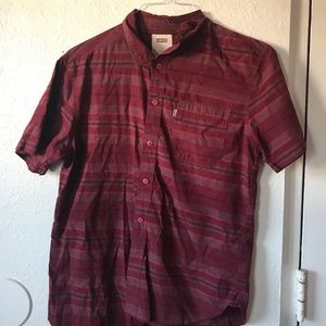 Levis Red Striped Button Down